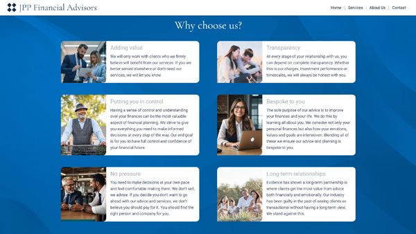 JJP Financial Advisors - Greg Anderson showcase website