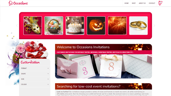 Occasions Invitations - Greg Anderson showcase website